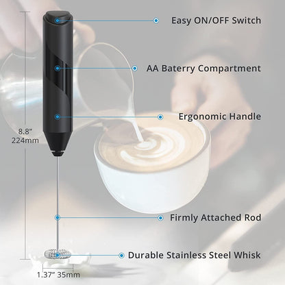 Handheld Milk Frother, Coffer Frother Handheld, Drink Mixer Electric Whisk Milk Coffer Foam Maker Battery Powered