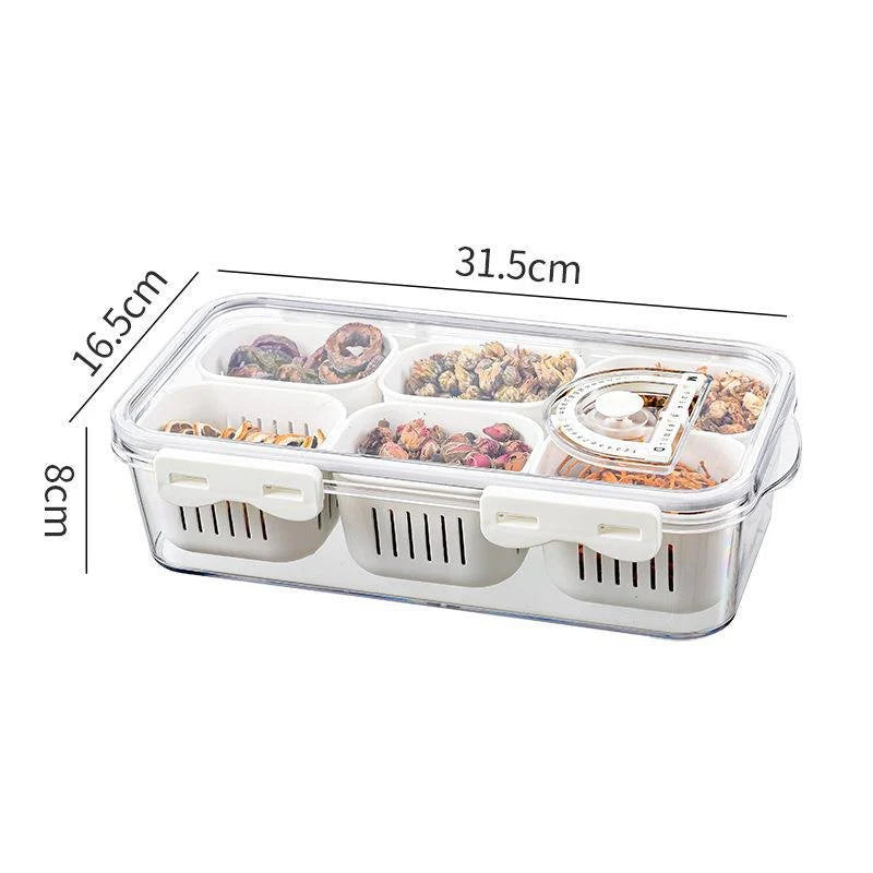 Multi Compartment Transparent Storage Box